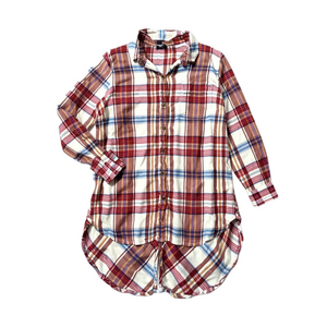 Lucky Brand Multicolor hi low Plaid Shirt women’s medium